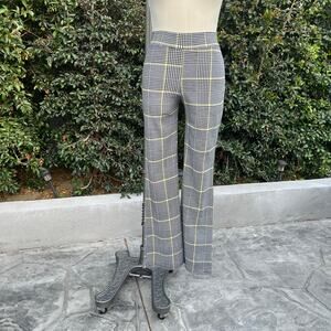 Vintage Y2K Crece Black White Plaid Houndstooth Wide Leg Pants USA Made Small